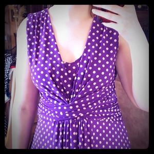 Like New Cute 💜 Fun Polka Dot Purple Flowy Dress